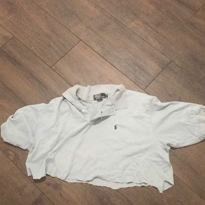cropped ralph lauren collered shirt